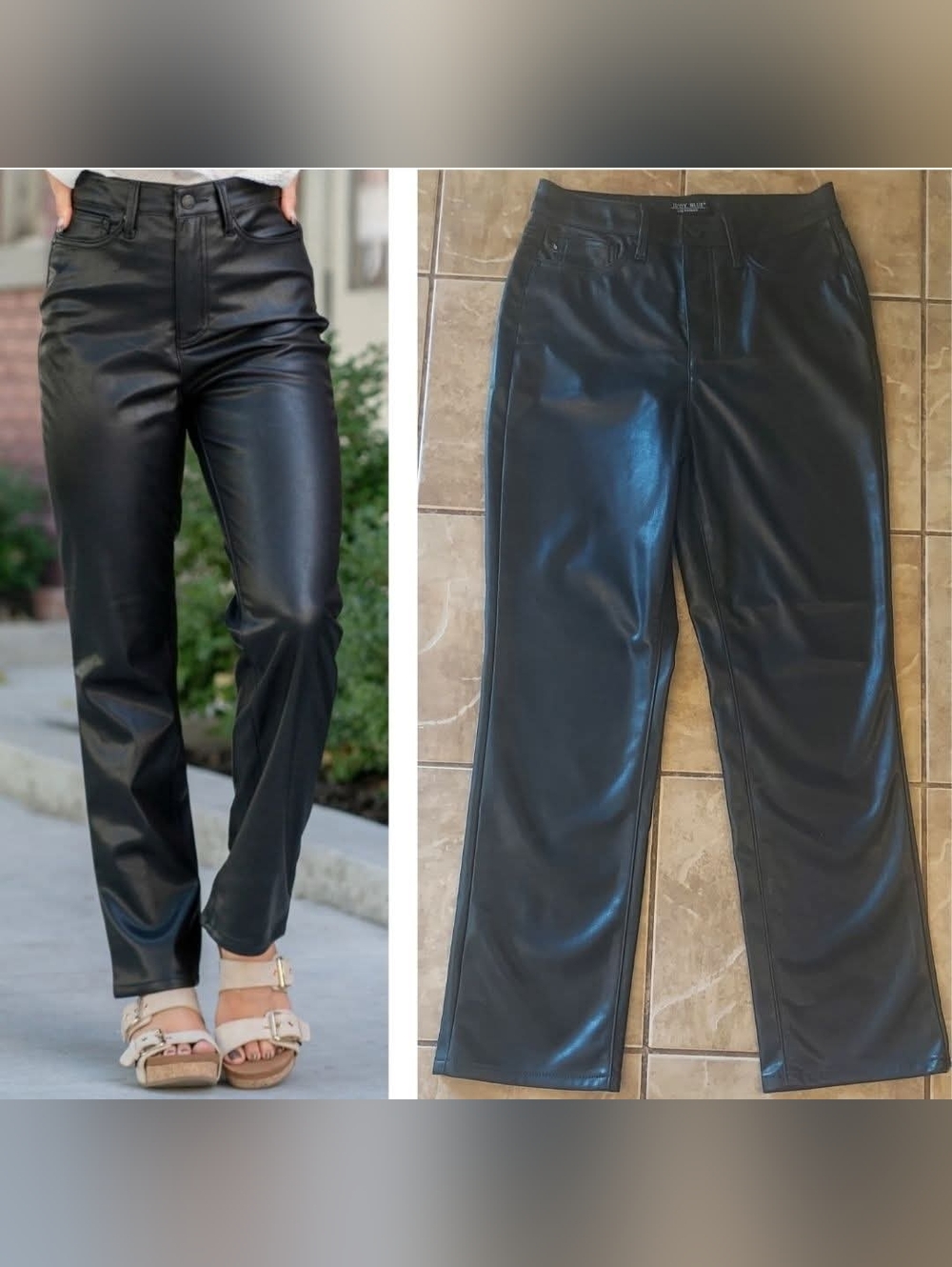 Judy Blue- Black- Faux Leather- Tummy Control- HighRise- StraightLeg- Size 11/30